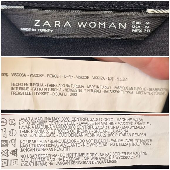 Zara Woman M Sheer Long Sleeve High Lo Tunic Black - Picture 13 of 15